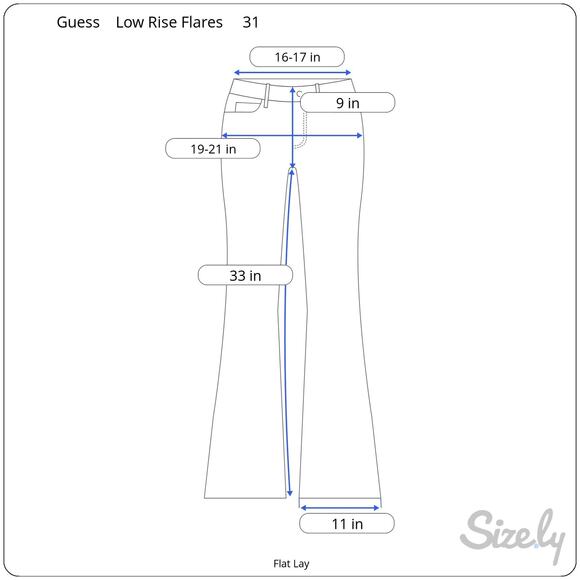 Vintage Y2K Guess jeans Low Rise Flares Embroidered Front Pockets Size 31 Womens - Picture 10 of 10